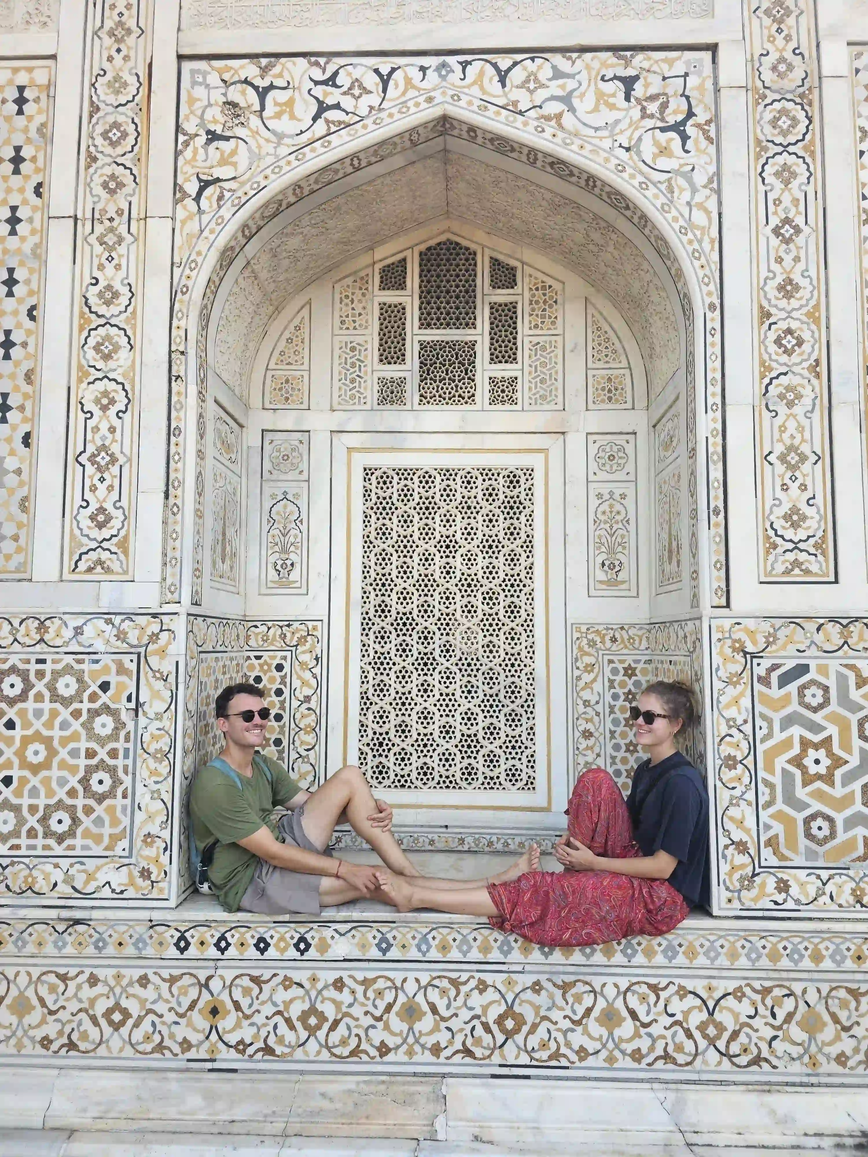 Itmad-ud-Daulah Baby Taj &mdash; pietra dura marble jali in warm afternoon light Agra