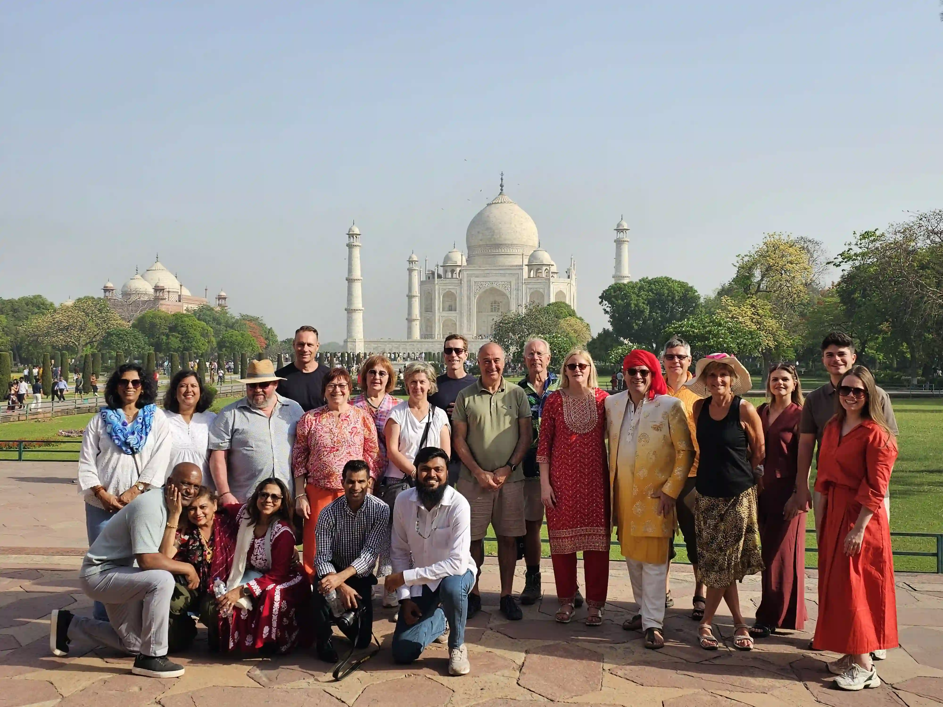 First-time travelers arriving to explore the Golden Triangle route in India