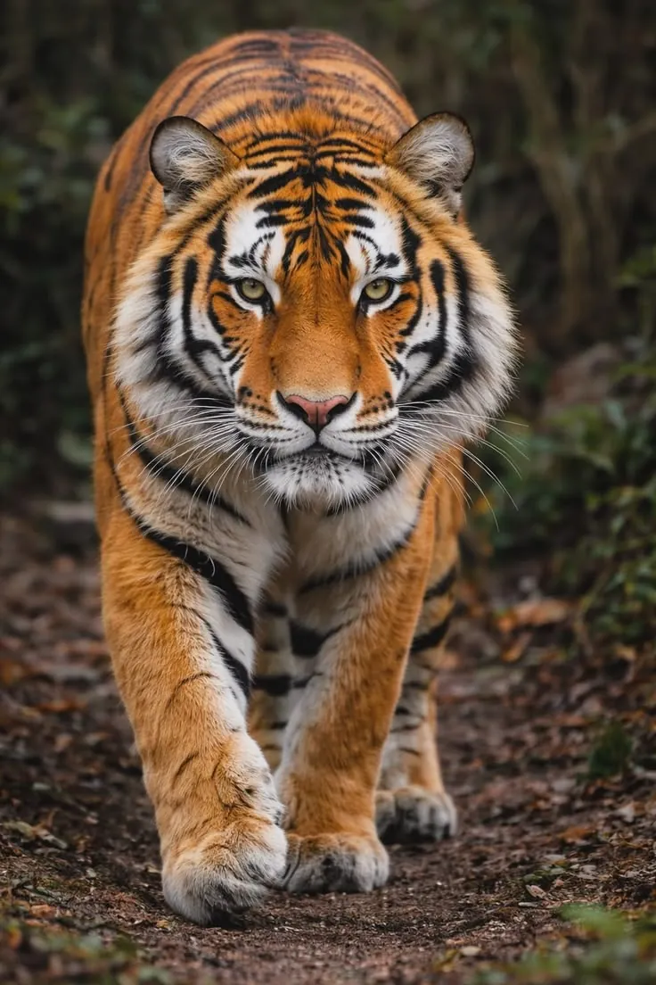 A Bengal tiger walking towards the camera in Ranthambore